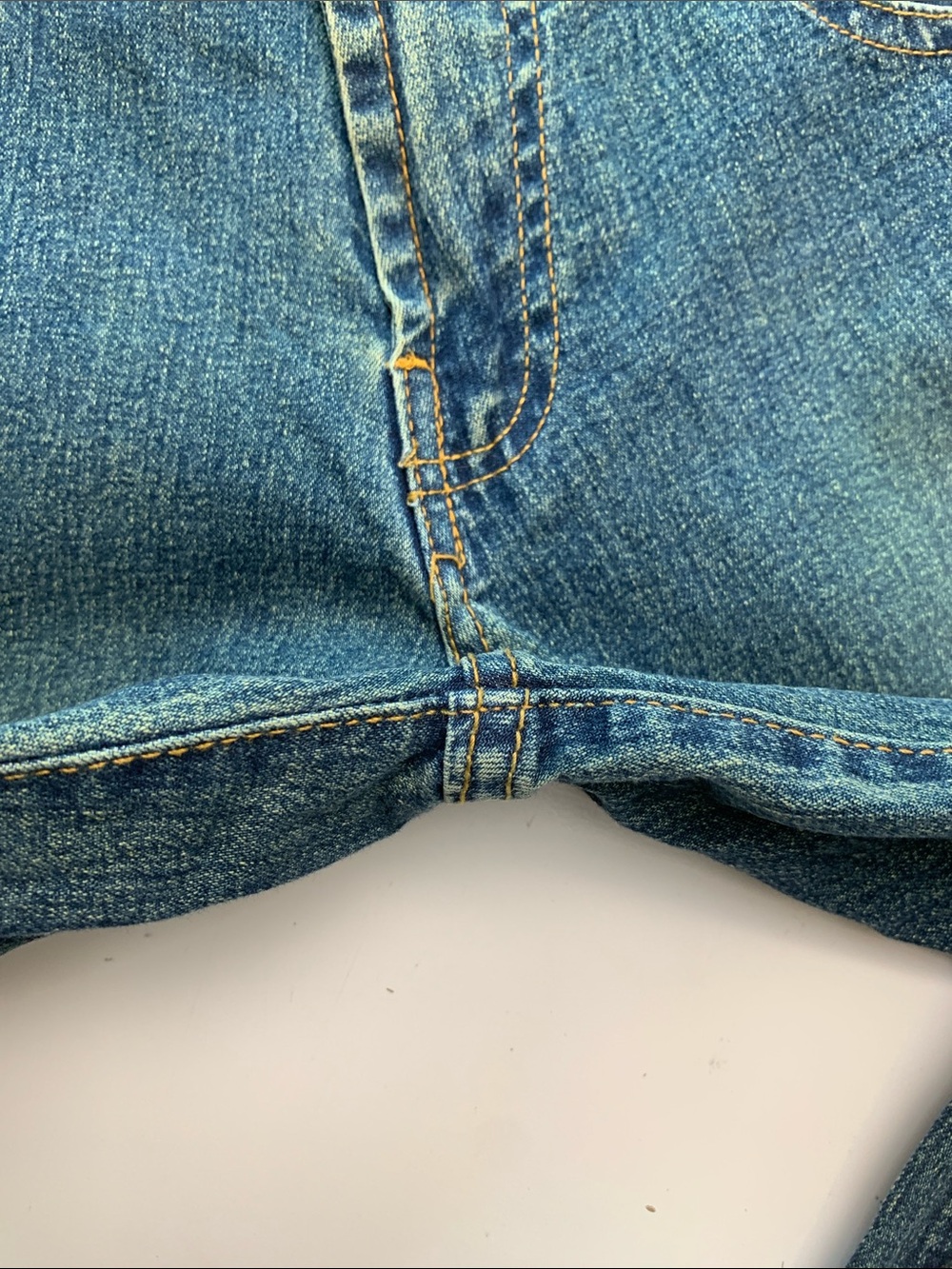 Moda Vintage Blue Denim Flare Jeans with Embroidered Hem Size 27 - Picture 12 of 14